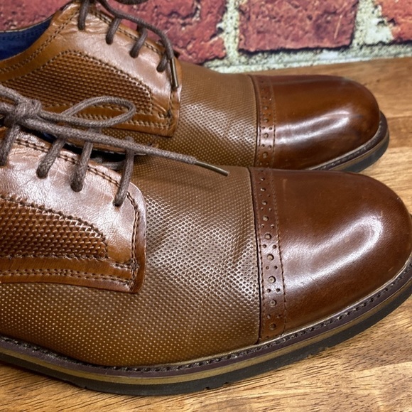 Steve Madden Men's leather classic Dress Oxford Loafer Lace Up Size 9.5 - Picture 5 of 17